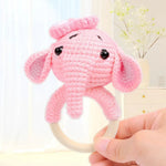 Pink Elephant Handmade Knitted Dog Toy Interactive - GreenFur
