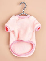 Pink Fleece Lined Flannel Dog Pullover with Leather Patch - GreenFur