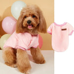 Pink Fleece Lined Flannel Dog Pullover with Leather Patch - GreenFur