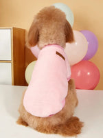 Pink Fleece Lined Flannel Dog Pullover with Leather Patch - GreenFur