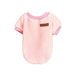 Pink Fleece Lined Flannel Dog Pullover with Leather Patch - GreenFur