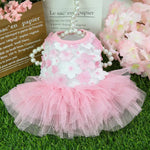 Pink Peach Blossom Dress For Small Dogs - GreenFur