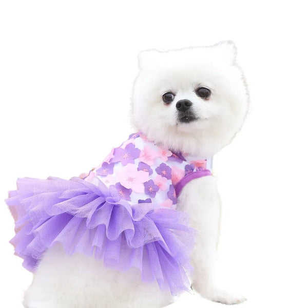 Pink Peach Blossom Dress For Small Dogs - GreenFur