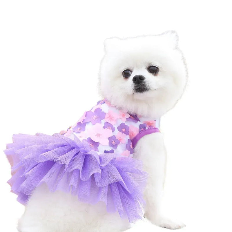 Pink Peach Blossom Dress For Small Dogs - GreenFur