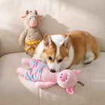 Pink Pig Style Dog Toy with Changeable Expressions and Squeaker - GreenFur