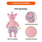 Pink Pig Style Dog Toy with Changeable Expressions and Squeaker - GreenFur