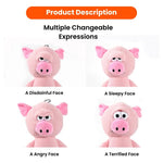 Pink Pig Style Dog Toy with Changeable Expressions and Squeaker - GreenFur