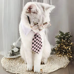 Plaid Pattern Necktie Pet Collar - GreenFur