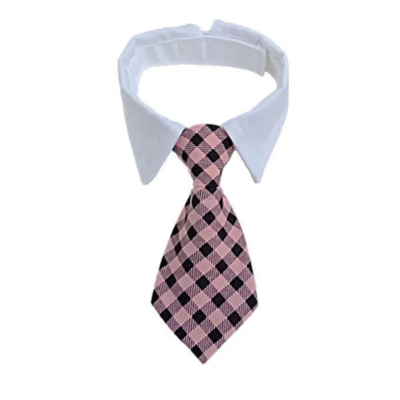Plaid Pattern Necktie Pet Collar - GreenFur
