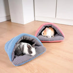 Plaid Slipper Pet Hideout Cozy Semi - Enclosed Bed for Guinea Pigs - GreenFur