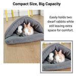 Plaid Slipper Pet Hideout Cozy Semi - Enclosed Bed for Guinea Pigs - GreenFur