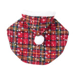 Plaid Snowflake Pattern Pet Christmas Cape Cloak - GreenFur