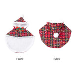 Plaid Snowflake Pattern Pet Christmas Cape Cloak - GreenFur