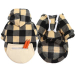 Plaid Sweatshirt Hoodie with Zip Pocket for Small, Medium and Large Dogs - GreenFur