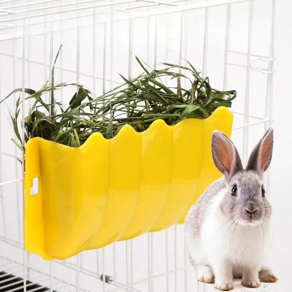 Plastic Hay Rack for Small Pets Secure Cage Feeder Promotes Healthy Eating - GreenFur