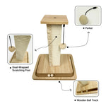 Play Cat Ball Tower Sisal Kitten Cat Tree Scratching Post - GreenFur