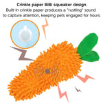 Plush Carrot Shaped Chew Toy for Dogs with Squeaker - GreenFur
