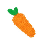 Plush Carrot Shaped Chew Toy for Dogs with Squeaker - GreenFur