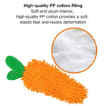 Plush Carrot Shaped Chew Toy for Dogs with Squeaker - GreenFur