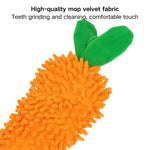 Plush Carrot Shaped Chew Toy for Dogs with Squeaker - GreenFur