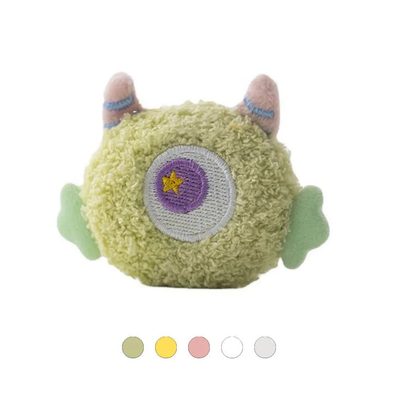 Plush Cartoon Cat Toy Squeaky Chew Self - Play Pet Toy - GreenFur