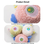 Plush Cartoon Cat Toy Squeaky Chew Self - Play Pet Toy - GreenFur