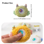 Plush Cartoon Cat Toy Squeaky Chew Self - Play Pet Toy - GreenFur