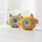 Plush Cartoon Cat Toy Squeaky Chew Self - Play Pet Toy - GreenFur