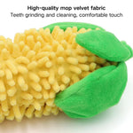 Plush Corn Shaped Chew Toy for Dogs with Squeaker - GreenFur