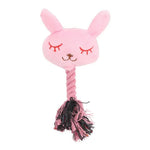 Plush Cow Frog Rabbit Squeaky Rope Toys for Dogs and Cats - GreenFur