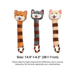 Plush Dog Chew Toy with Squeaker and Rope Tail - GreenFur