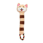 Plush Dog Chew Toy with Squeaker and Rope Tail - GreenFur