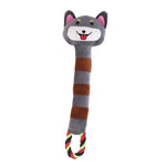 Plush Dog Chew Toy with Squeaker and Rope Tail - GreenFur