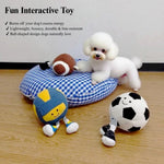 Plush Dog Sports Ball Toy Squeaky Football Basketball Volleyball Rugby - GreenFur