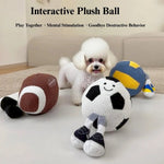 Plush Dog Sports Ball Toy Squeaky Football Basketball Volleyball Rugby - GreenFur