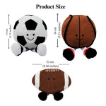 Plush Dog Sports Ball Toy Squeaky Football Basketball Volleyball Rugby - GreenFur