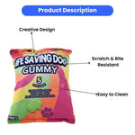 Plush Dog Teething Toy with Crinkle Sound Realistic Chip Candy Design - GreenFur