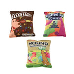 Plush Dog Teething Toy with Crinkle Sound Realistic Chip Candy Design - GreenFur