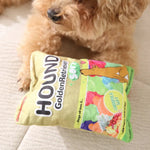 Plush Dog Teething Toy with Crinkle Sound Realistic Chip Candy Design - GreenFur