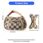 Plush Dog Toy Handbag and Bone Shapes Soft Chew Toy - GreenFur