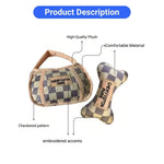 Plush Dog Toy Handbag and Bone Shapes Soft Chew Toy - GreenFur