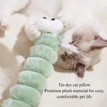 Plush Faux Fur Cat Toy Chew Pillow Catnip Interactive Toy - GreenFur