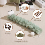 Plush Faux Fur Cat Toy Chew Pillow Catnip Interactive Toy - GreenFur