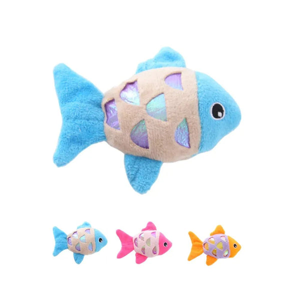 Plush Fish Cat Toy with Catnip Interactive Self Play - GreenFur