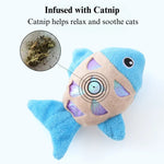 Plush Fish Cat Toy with Catnip Interactive Self Play - GreenFur