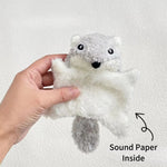 Plush Flying Squirrel Pet Toy with Crinkle Paper - GreenFur