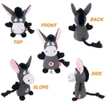 Plush Grey Donkey Shape Toy with Squeaker and Hidden Treat Pocket for Dog - GreenFur