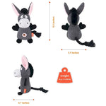 Plush Grey Donkey Shape Toy with Squeaker and Hidden Treat Pocket for Dog - GreenFur