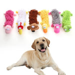 Plush Mop Texture Dog Chew Toy Durable Soft Animal Series - GreenFur