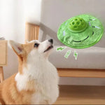 Plush Pet Flying Disc Bite Resistant Feeding Ball Puzzle Chewing Toy - GreenFur